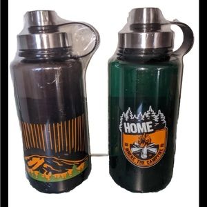 2 Ozark Trail Water Bottle w/ Screw-on Lid Green brown BPA Free NEW Park theme